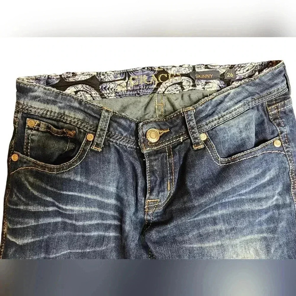 Grace In LA Skinny Jeans Patchwork Womens Size 26 - Picture 5 of 14